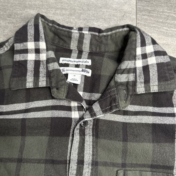 Amazon Essentials Mens Flannel Shirt Button Up Med Reg Fit Long Sleeve Plaid - Picture 2 of 3